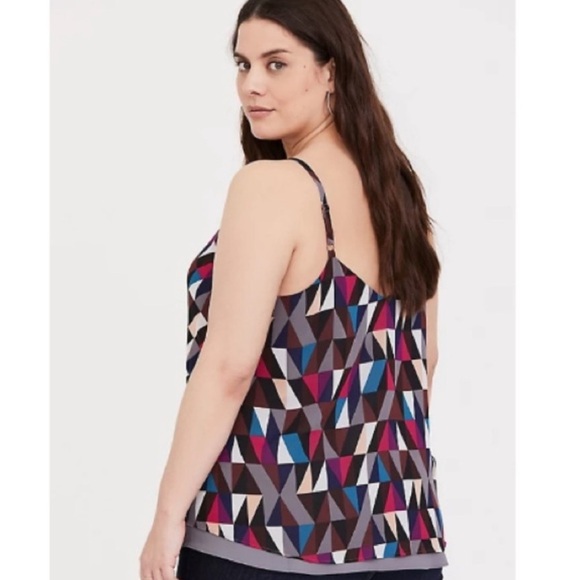 Torrid Sophie Geo Chiffon Double Layer Swing Cami - Picture 2 of 9